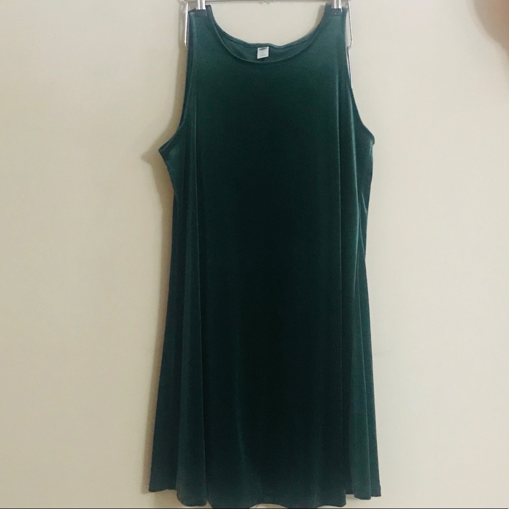 Velvety Green Swing Dress